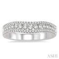 1/2 ctw Triple Row Round Cut Diamond Wedding Band in 14K White Gold