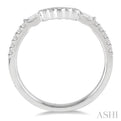 1/4 ctw Lattice Arch Baguette and Round Cut Diamond Wedding Band in 14K White Gold