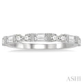 1/2 ctw Segmented Art Deco Baguette and Round Cut Diamond Stackable Band in 14K White Gold