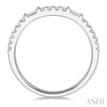 1/3 ctw Arched Baguette and Round Cut Diamond Wedding Band in 14K White Gold