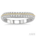 1/3 ctw Divided Twin Row Round Cut Diamond Wedding Band in 14K White and Yellow Gold