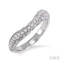 1/3 ctw Curvy Marquise Pattern Round Cut Diamond Wedding Band in 14K White Gold