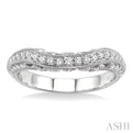 1/3 ctw Curvy Marquise Pattern Round Cut Diamond Wedding Band in 14K White Gold