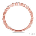 1/5 ctw Lattice Marquise & Circular Mount Round Cut Diamond Stackable Band in 14K Rose Gold