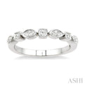 1/3 Ctw Princess and Marquise Diamond Wedding Band in 14K White Gold