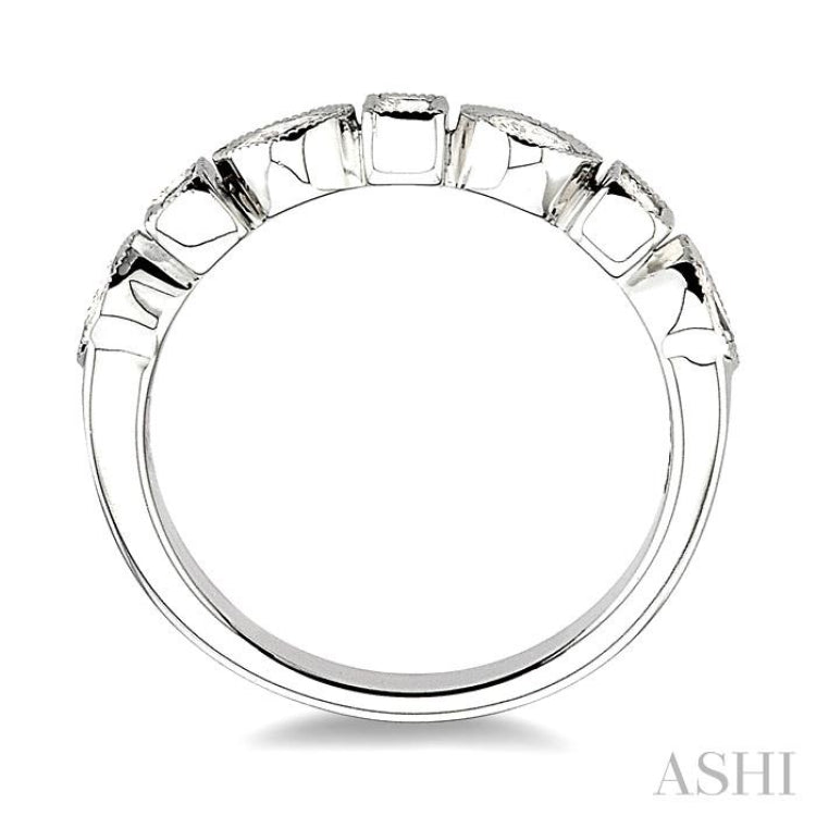 1/3 Ctw Princess and Marquise Diamond Wedding Band in 14K White Gold