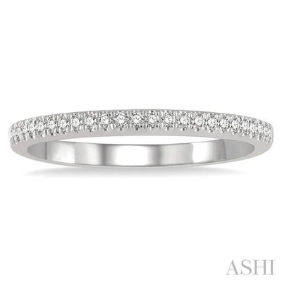 1/8 ctw Round Cut Diamond Wedding Band in 14K White Gold