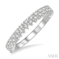 1/3 ctw Zigzag Round Cut Diamond Wedding Band in 14K White Gold