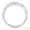 1/5 ctw Floral Lattice Round Cut Diamond Wedding Band in 14K White Gold