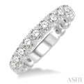 3/4 ctw Lattice Round Cut Diamond Wedding Band in 14K White Gold