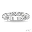 3/4 ctw Lattice Round Cut Diamond Wedding Band in 14K White Gold