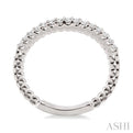 1/4 ctw Lattice Round Cut Diamond Wedding Band in 14K White Gold