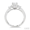 1/5 ctw Pear Cut Diamond Semi-Mount Engagement Ring in 14K White Gold