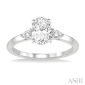 1/5 ctw Pear Cut Diamond Semi-Mount Engagement Ring in 14K White Gold