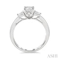 1/5 ctw Pear Cut Diamond Semi-Mount Engagement Ring in 14K White Gold