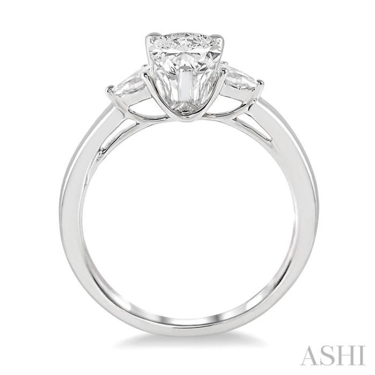 1/5 ctw Pear Cut Diamond Semi-Mount Engagement Ring in 14K White Gold