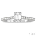 1/4 Ctw Round Cut Diamond Semi-Mount Engagement Ring in 14K White Gold