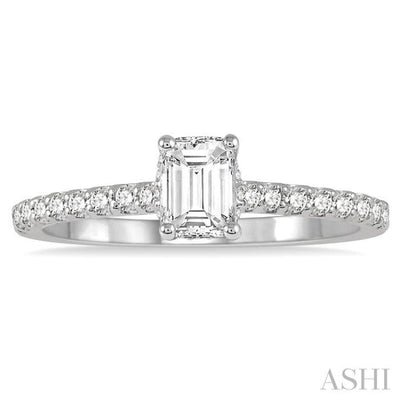 1/4 Ctw Round Cut Diamond Semi-Mount Engagement Ring in 14K White Gold