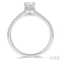 1/4 Ctw Round Cut Diamond Semi-Mount Engagement Ring in 14K White Gold