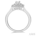 1/3 Ctw Octagonal Shape Round Cut Diamond Semi-Mount Engagement Ring in 14K White Gold