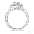 1/3 Ctw Round Cut Diamond Semi-Mount Engagement Ring in 14K White Gold