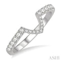 1/3 ctw Chevron Round Cut Diamond Wedding Band in 14K White Gold