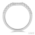 1/3 ctw Chevron Round Cut Diamond Wedding Band in 14K White Gold