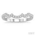 1/4 ctw Curvy Round Cut Diamond Wedding Band in 14K White Gold