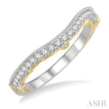 1/4 ctw Milgrain Backdrop Round Cut Diamond Wedding Band in 14K White and Yellow Gold