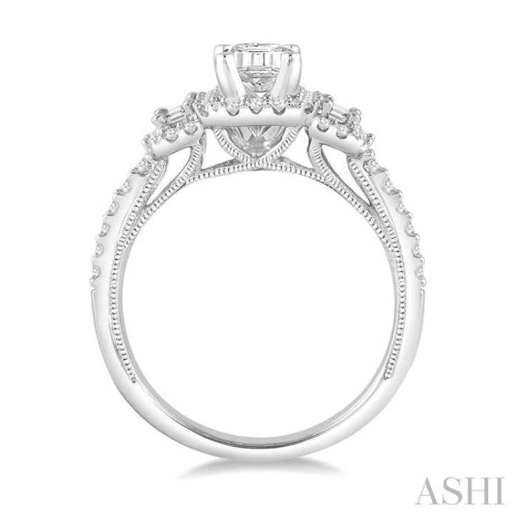 1/3 ctw Diamond Semi-Mount Engagement Ring in 14K White Gold