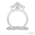 3/4 ctw Diamond Wedding Set With 3/4 ctw Marquise & Triangular Cut Engagement Ring and 1/10 ctw Wedding Band in 14K White Gold