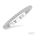 1/10 Ctw Round Cut Diamond Wedding Band in 14K White Gold