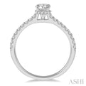 1/5 Ctw Round Cut Diamond Semi Mount Engagement Ring in 14K White Gold