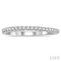 1/10 Ctw Round Cut Diamond Wedding Band in 14K White Gold