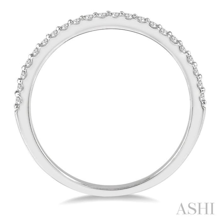 1/10 Ctw Round Cut Diamond Wedding Band in 14K White Gold