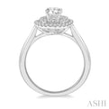 1/5 Ctw Twin Halo Round Cut Diamond Semi Mount Engagement Ring in 14K White Gold