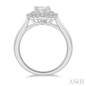 1/5 Ctw Round Cut Halo Semi-Mount Diamond Engagement Ring in 14K White Gold