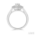 1/5 Ctw Twin Halo Round Cut Diamond Semi Mount Engagement Ring in 14K White Gold