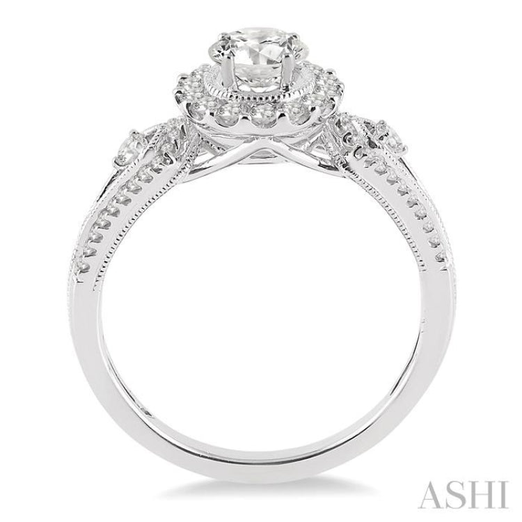 1/3 Ctw Diamond Semi-Mount Engagement Ring in 14K White Gold