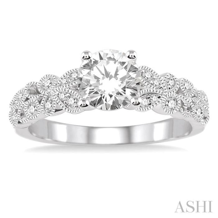 1/10 Ctw Diamond Semi-Mount Engagement Ring in 14K White Gold