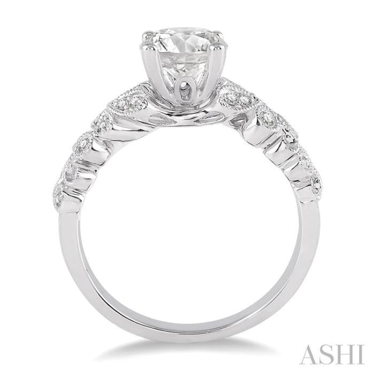 1/10 Ctw Diamond Semi-Mount Engagement Ring in 14K White Gold