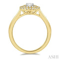 1/5 Ctw Twin Halo Round Cut Diamond Semi Mount Engagement Ring in 14K Yellow and White Gold