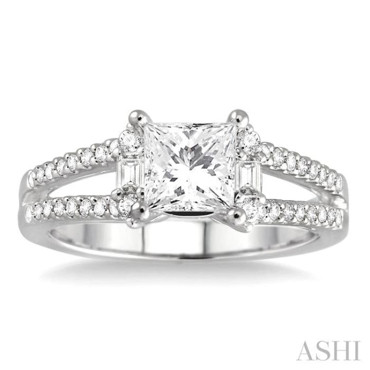 3/8 Ctw Diamond Semi-Mount Engagement Ring in 14K White Gold