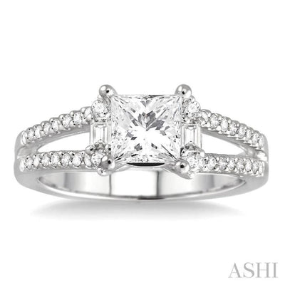 3/8 Ctw Diamond Semi-Mount Engagement Ring in 14K White Gold