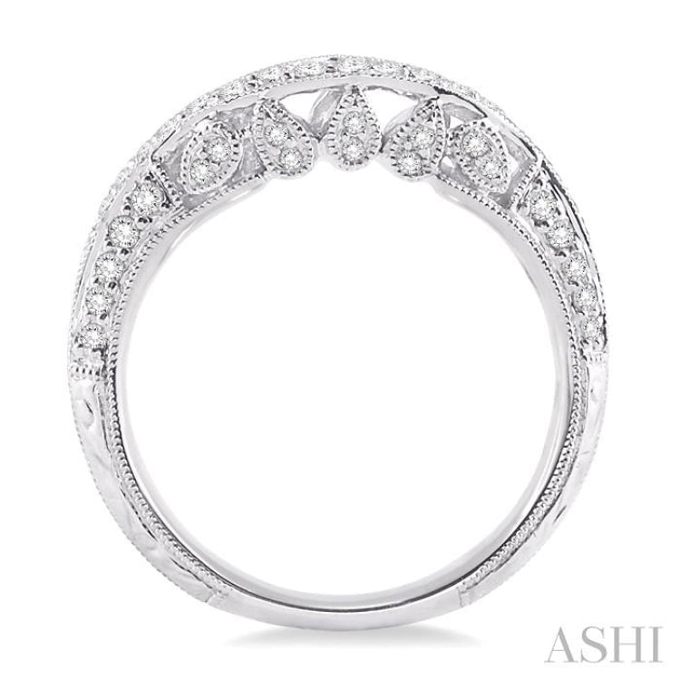 1/3 Ctw Round Cut Diamond Wedding Band in 18K White Gold