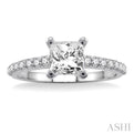 1/3 Ctw Diamond Semi-Mount Engagement Ring in 14K White Gold