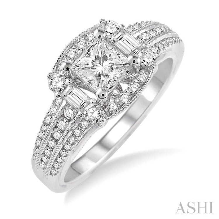 1/2 Ctw Diamond Semi-Mount Engagement Ring in 14K White Gold