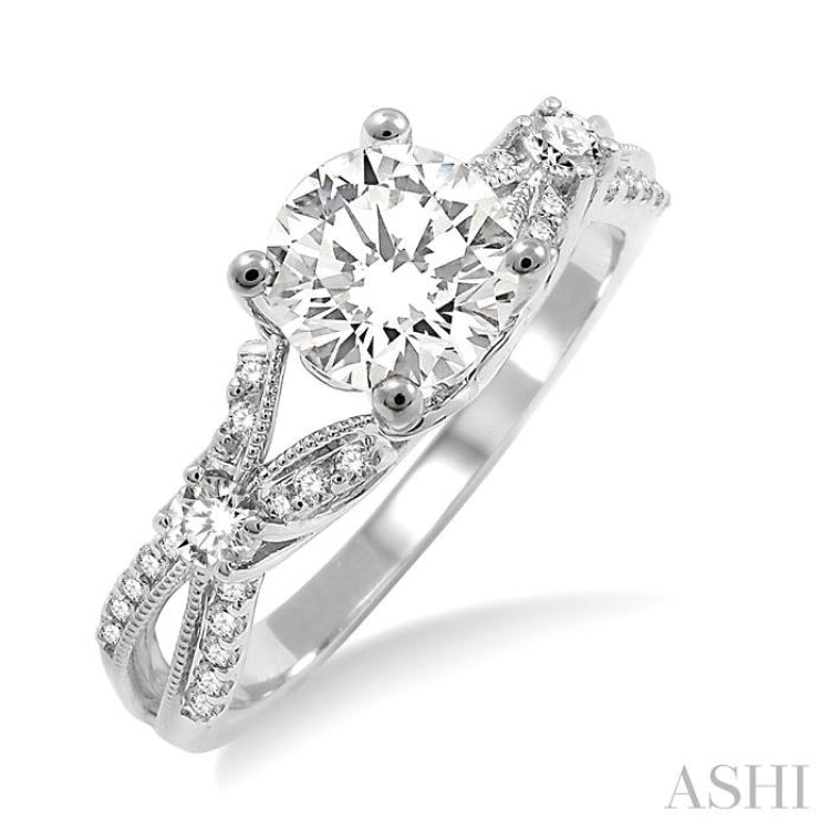 1/4 Ctw Diamond Semi-Mount Engagement Ring in 14K White Gold