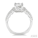 1/2 Ctw Diamond Semi-Mount Engagement Ring in 14K White Gold