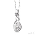 1/20 Ctw Single Cut Diamond Love Knot Pendant in Sterling Silver with chain